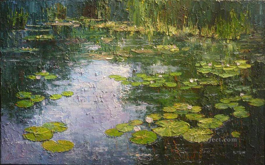 Impression of a Monet Lok water lilies lake landscape Oil Paintings
